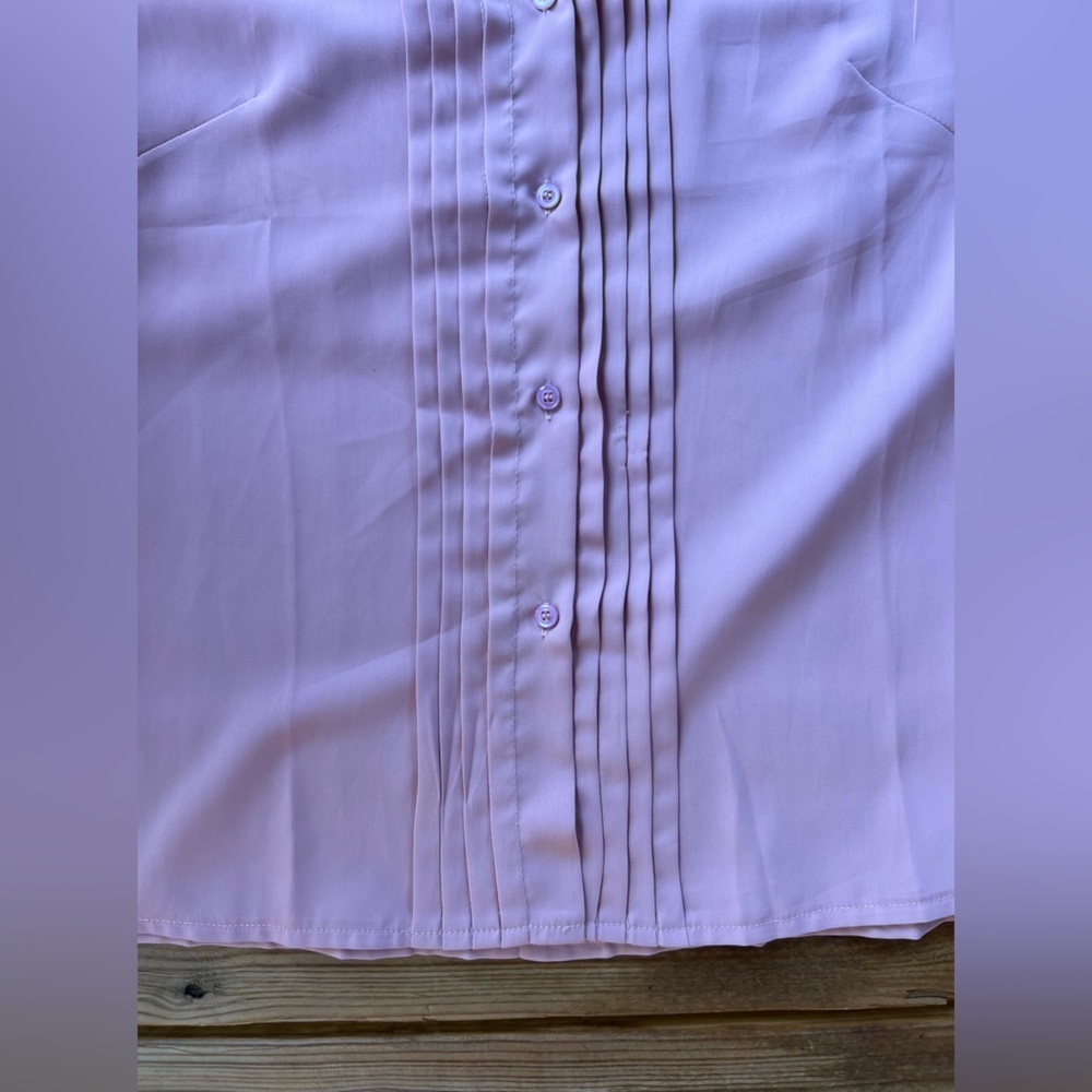 SHEIN mock neck button front sleeveless pink large blouse - Picture 6 of 16